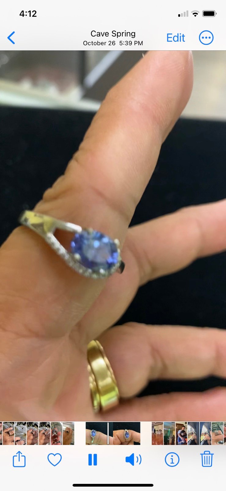 Tanzanite & Diamond Sterling Ring