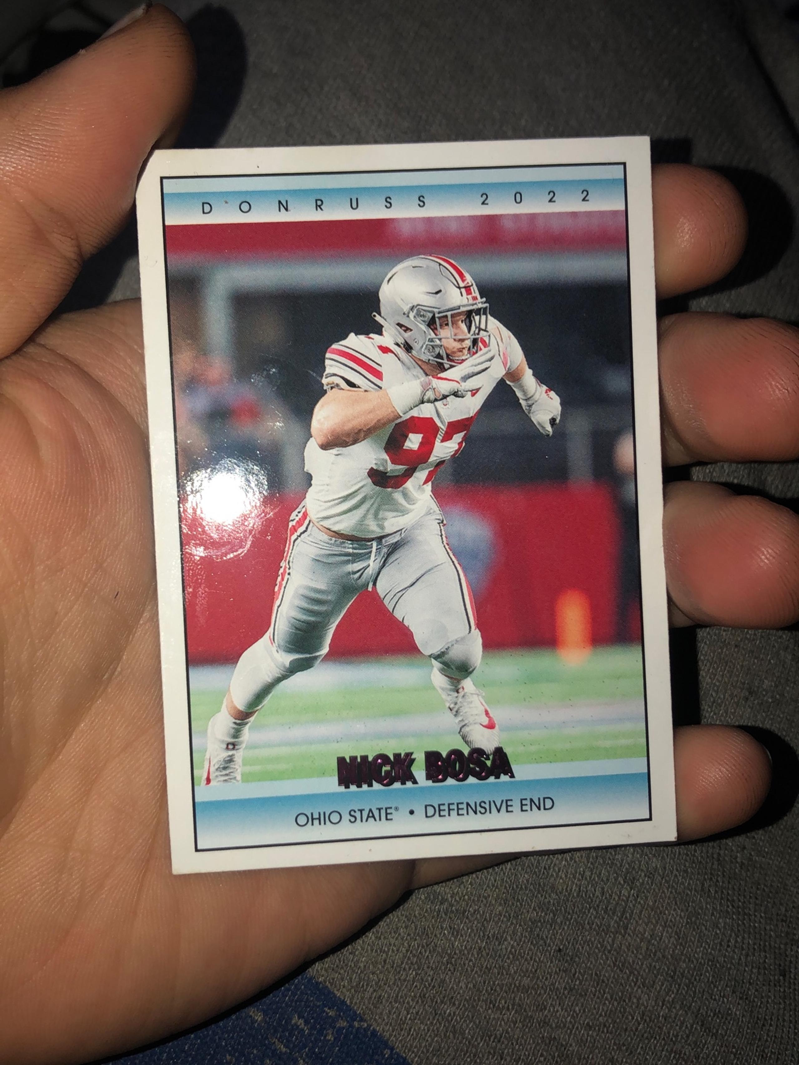 Nick Bosa 2022 Panini Chronicles Draft Picks # 15 Donruss Ohio State Buckeyes
