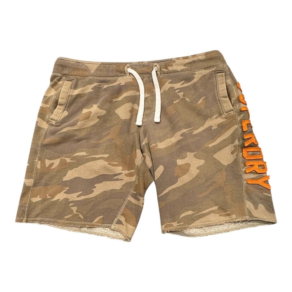 The Superdry Orange Label Co. Shorts Mens Size 2XL Camo Pocketed Drawstring Gym