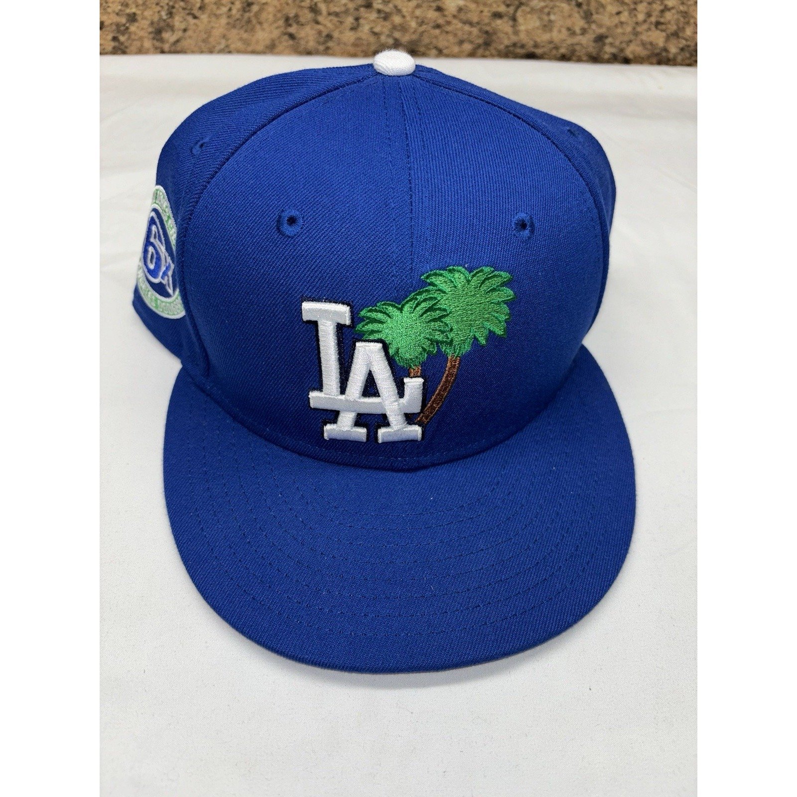 LA Dodgers Palm Trees, New Era 59Fifty Fitted 6X World Series Patch, Size 7 3/4
