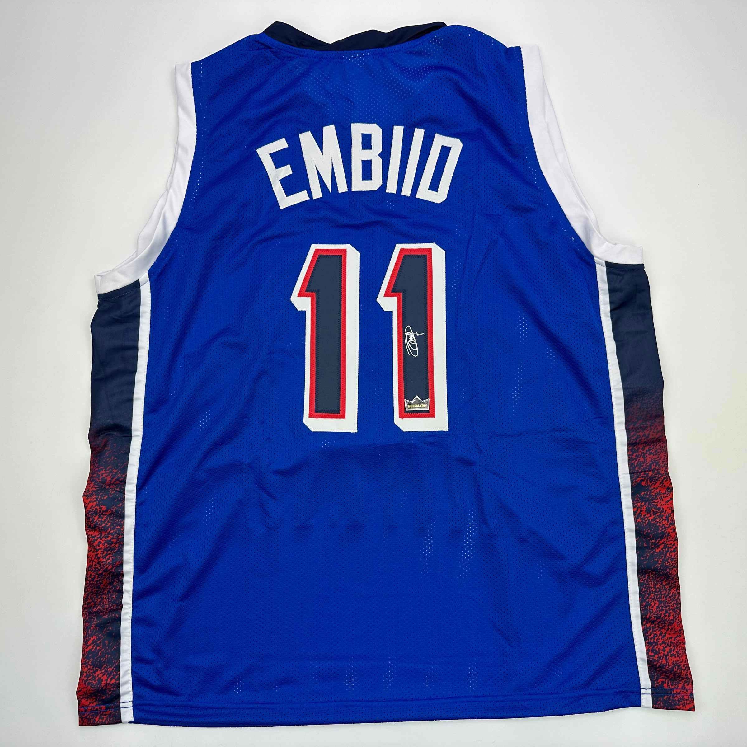 Facsimile Autographed Joel Embiid 2024 United States Team USA Blue Auto Jersey