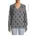 360 Cashmere Skull Cashmere Riley Skull-Print Gray Cashmere Sweater size small 1