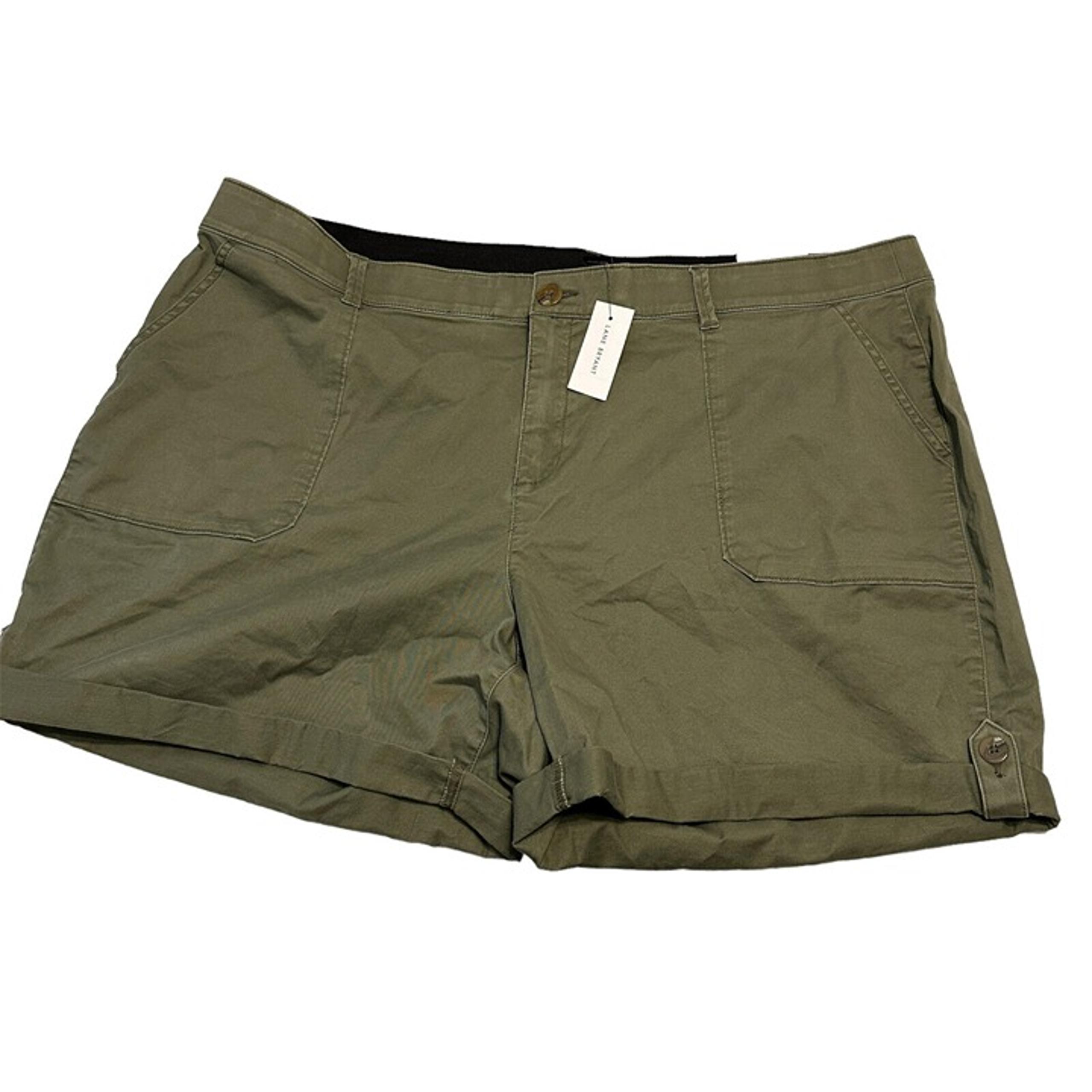 NWT Lane Bryant Green Cuffed Shorts Women's Size 22 $40