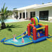Lifezeal Inflatable Kid Bounce House Slide, Climbing Wall, Splash Water Park, Po