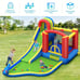 Lifezeal Inflatable Kid Bounce House Slide, Climbing Wall, Splash Water Park, Po
