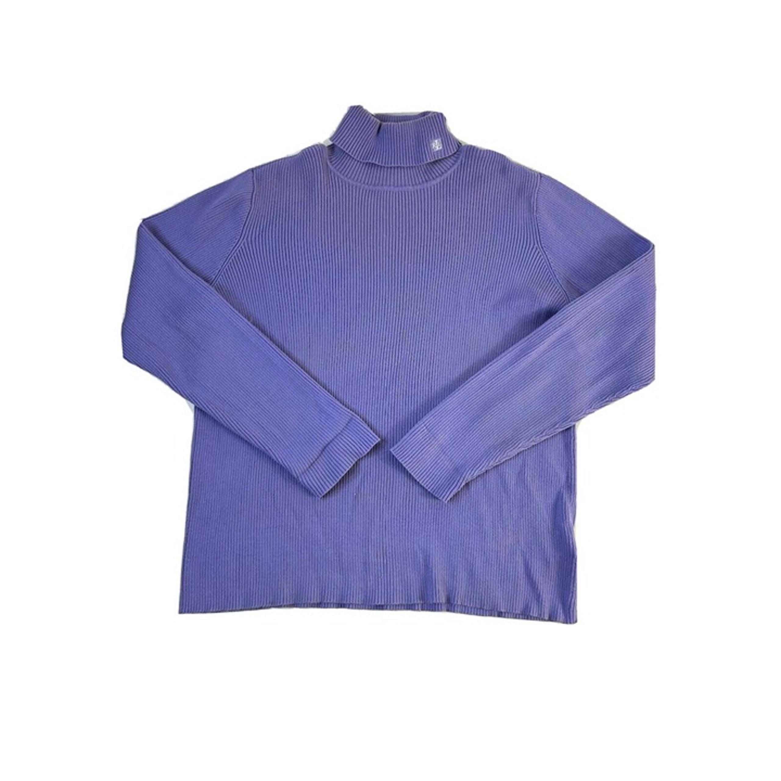 Lauren Ralph Lauren Womens XL Stitched Ribbed Knit Turtleneck Sweater Purple