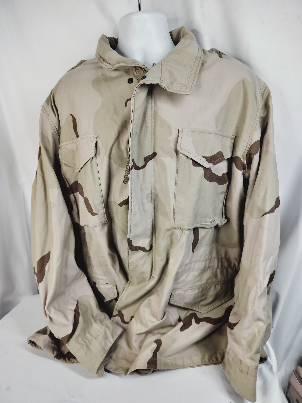 US Army Military Coat Cold Weather Field DCU Desert Camo Size XLarge Long