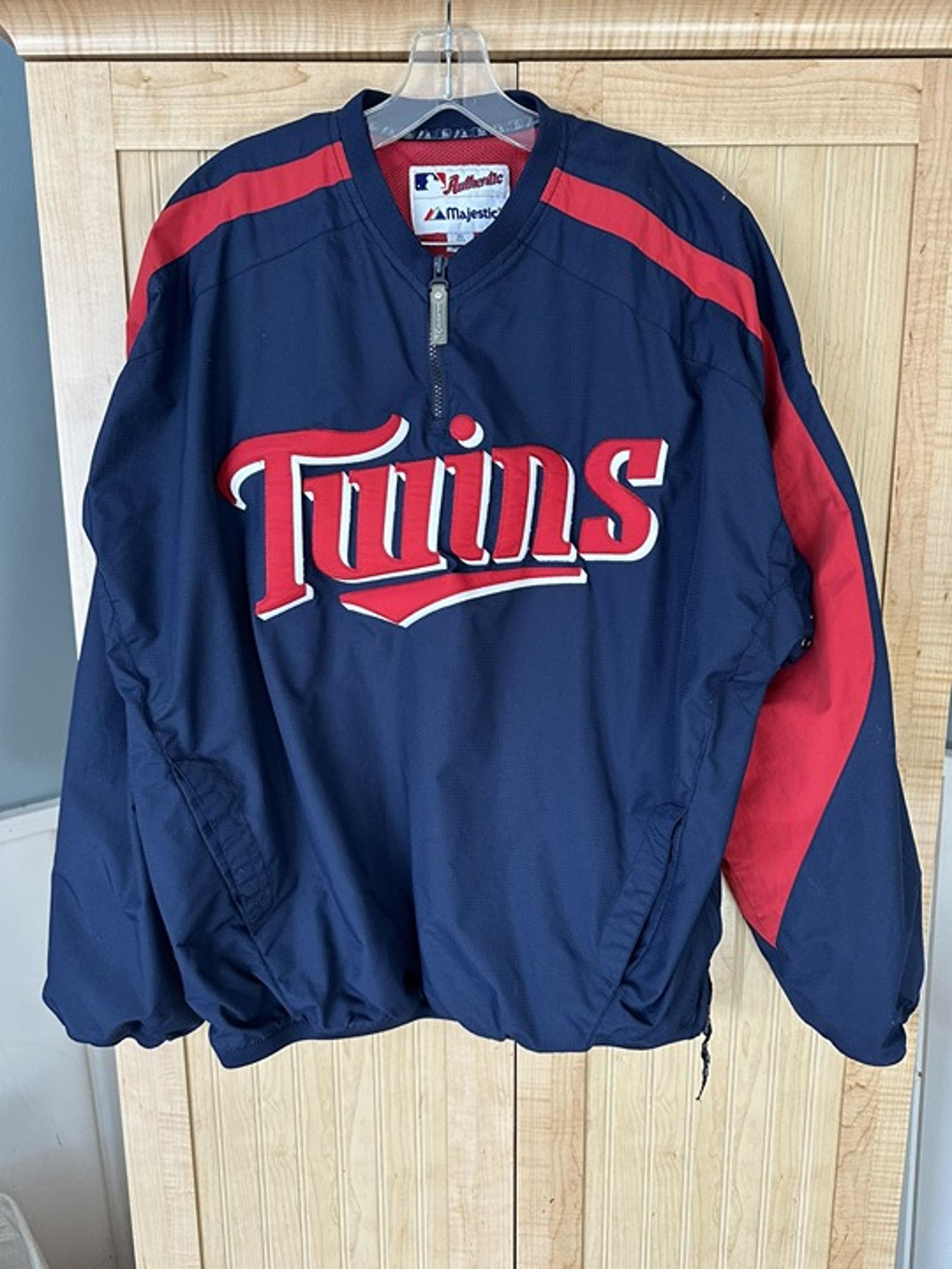 Minnesota Twins Vintage Dugout Jacket Majestic Men's XL Blue MLB 1/4 Zip