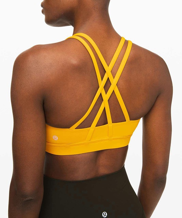 Lululemon Energy Sports Bra 6 Honeycomb Goldenrod Yellow Workout Gym Yoga