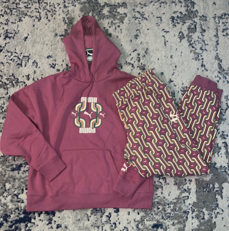 New Puma Classics 70s Sweatsuit Jogger Hoodie Outfit