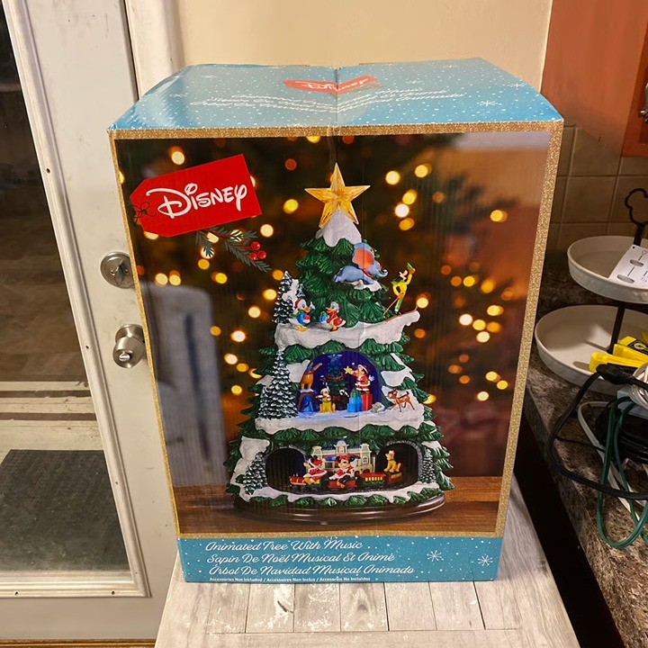 Disney Holiday Animated Christmas Tree 17.5 with Light Music Animation Train