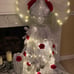 Illuminated store front tree includes SHAWL angel shabby chic pottery NEW