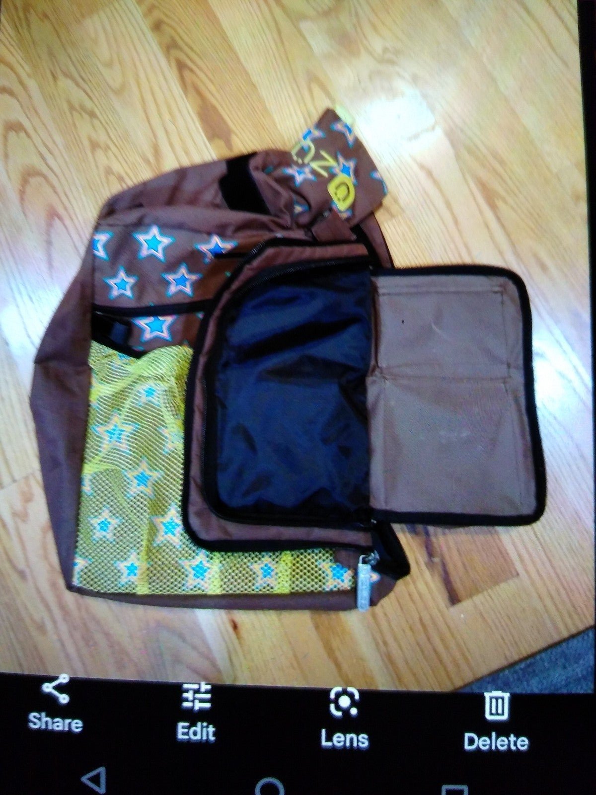 ZUCA bag insert only - STARZ design, brown yellow blue stars sports ice skating
