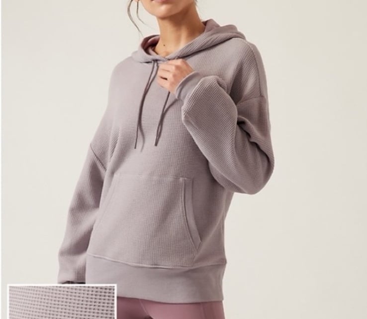 Athleta balance waffle knit pullover sweatshirt