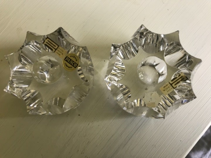 2 HOYA (JAPAN) Crystal Candle Holder