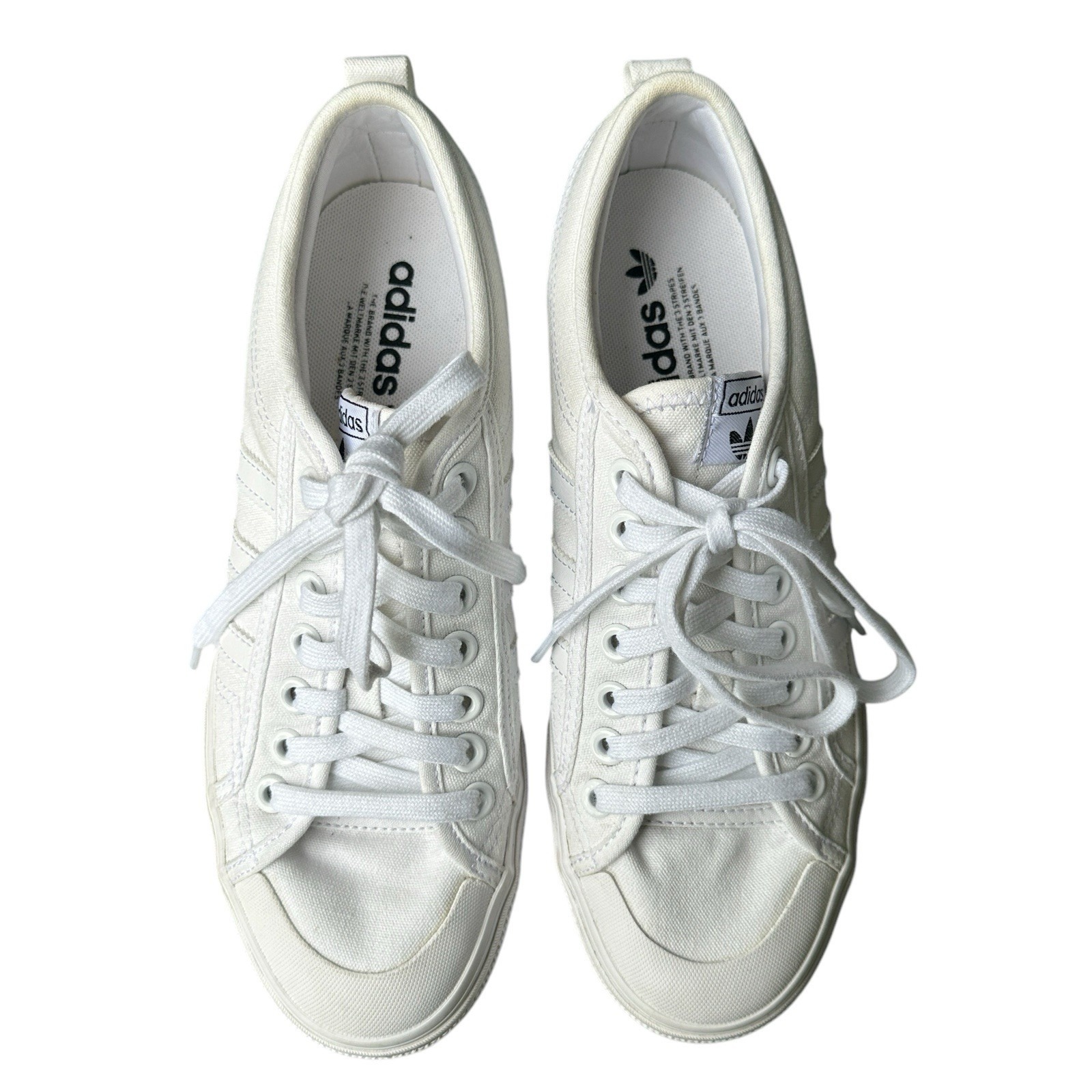 Adidas Nizza Platform Women's Sz 10.5 Casual Sneaker Triple White Athletic Shoe