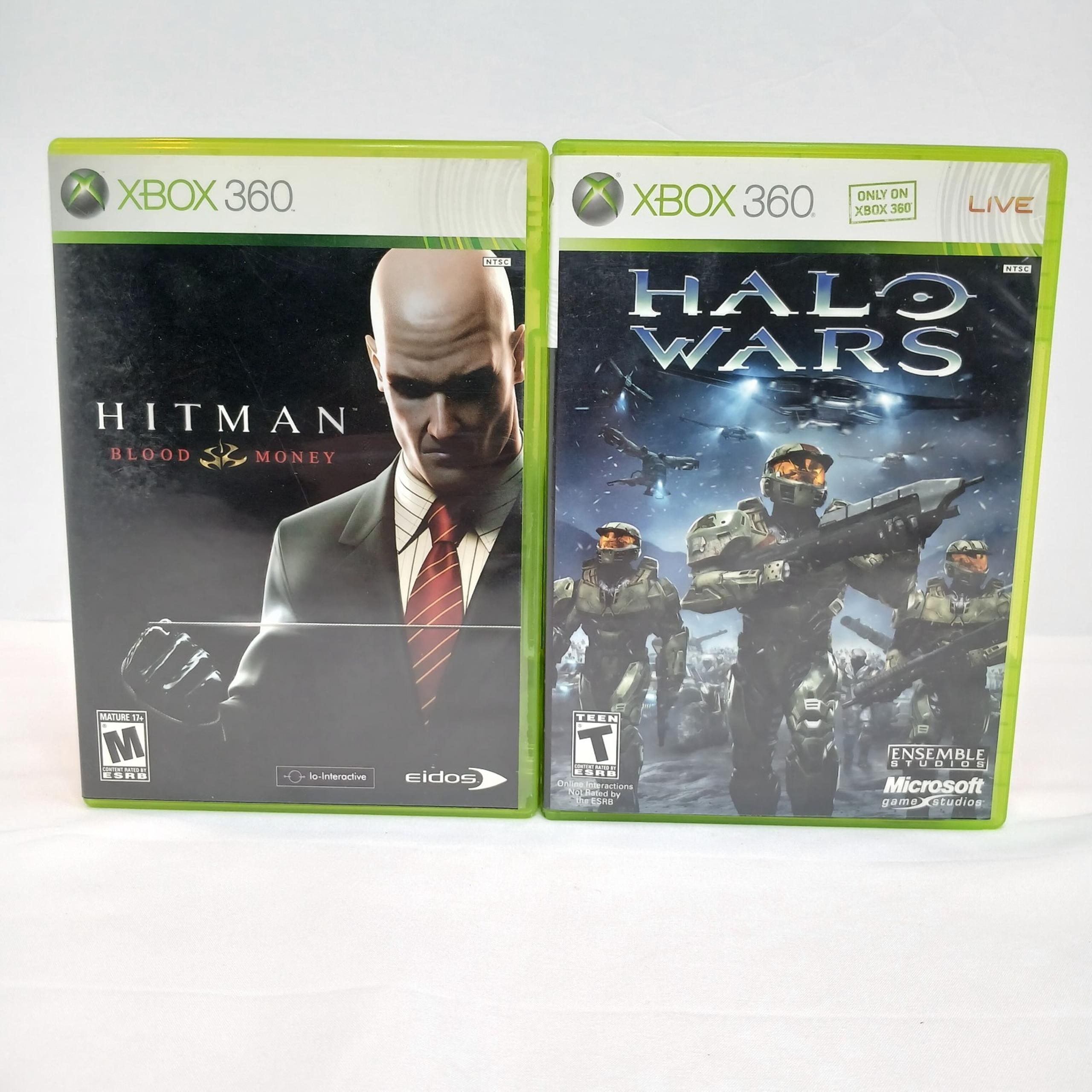 Microsoft Xbox 360 Shooter Video Game Lot Of 2 Halo Wars & Hitman Blood Money