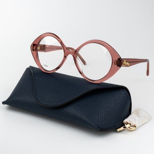 NEW Loewe LW50045I CURVY 072 Shiny Transparent Pink Demo Pilot Women Eyeglasses