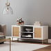 NEW 47 Modern TV Stand, Entertainment Cabinet, Media Console Matte White/Gold