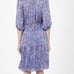 Gerard Darel Dresses | Women Sun Blue Floral Print Henley Midi Dress Blue Sz 38