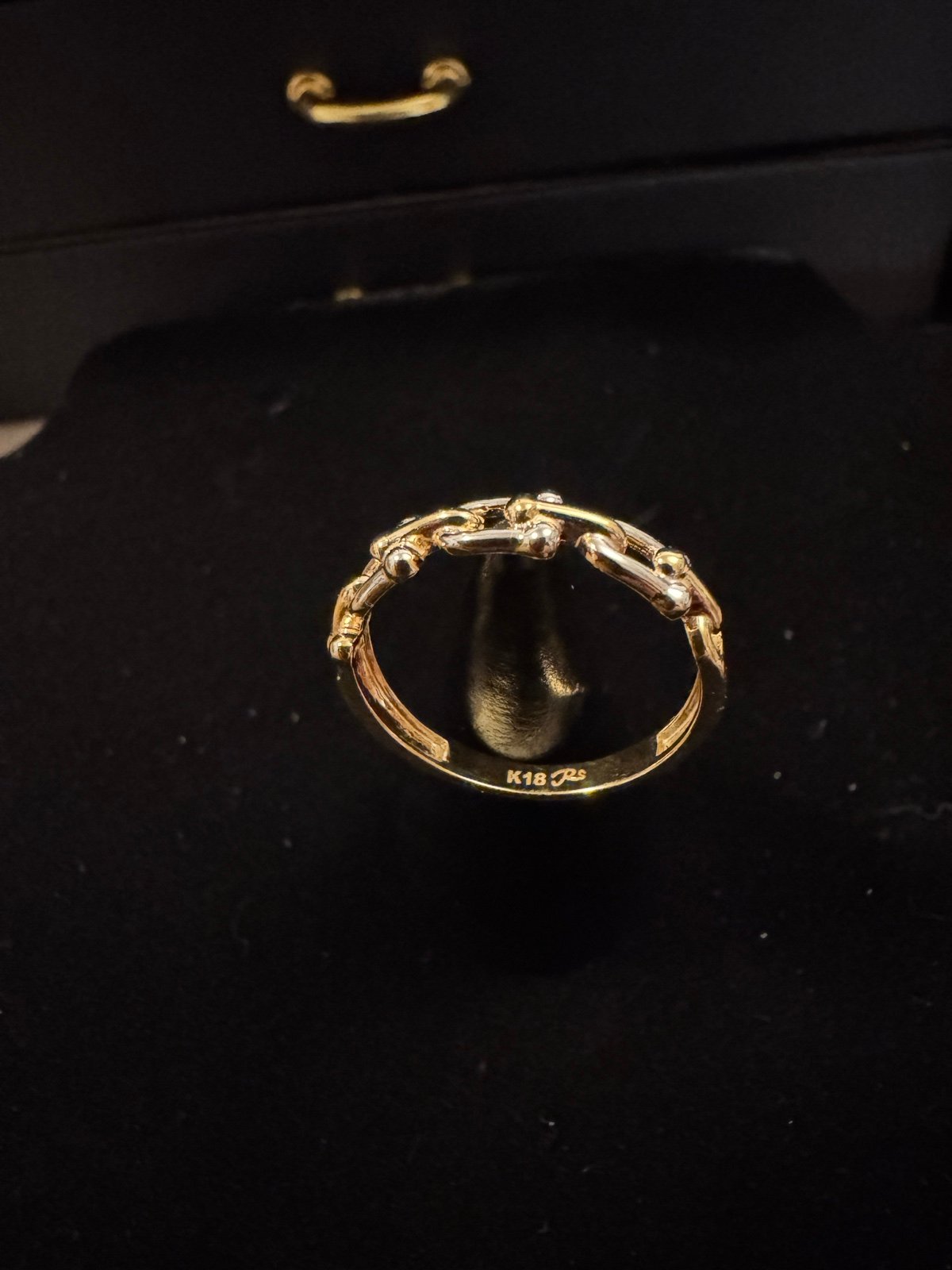 REAL 18K SAUDI GOLD TWO TONE RING SZ 6. 75