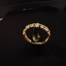 REAL 18K SAUDI GOLD TWO TONE RING SZ 6. 75