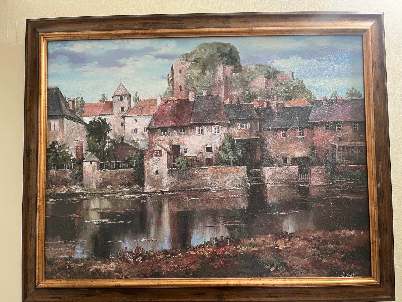 Painting by Roger Duvall with wood frame