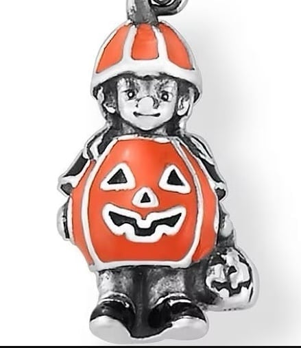 Pumpkin Halloween Silver Charm Pendant 925