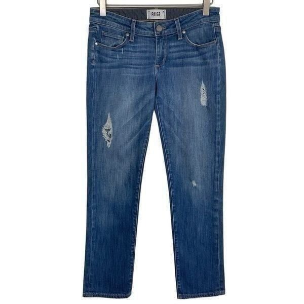 Paige Blue Albany Jimmy Jimmy Crop Relaxed Straight Leg Jeans 23
