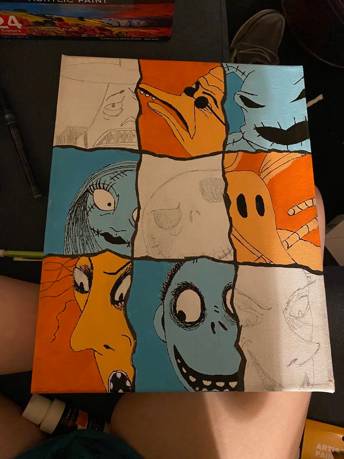 12x14 Nightmare before X-mas painting