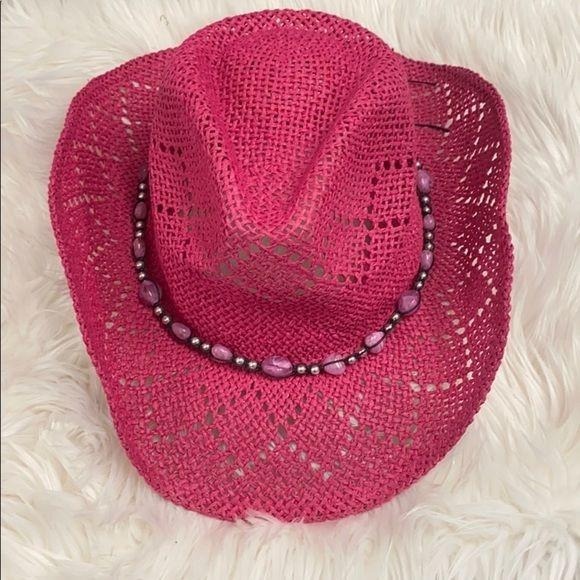 Fuchsia Beaded Cowboy Shapeable Brim Hat