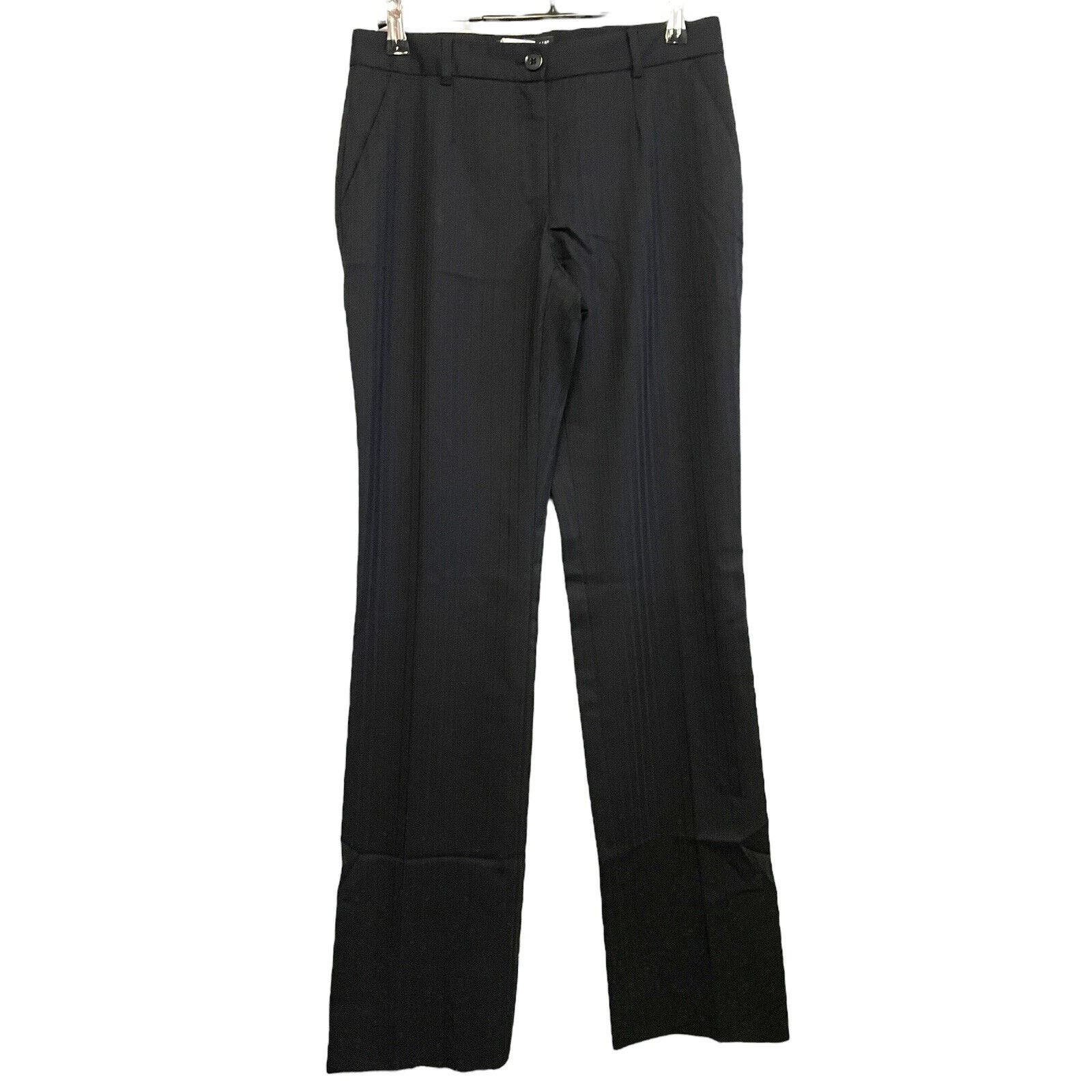 Dolce & Gabbana Women Size EU 38 Black Dress Trouser Pants Striped Wool Straight