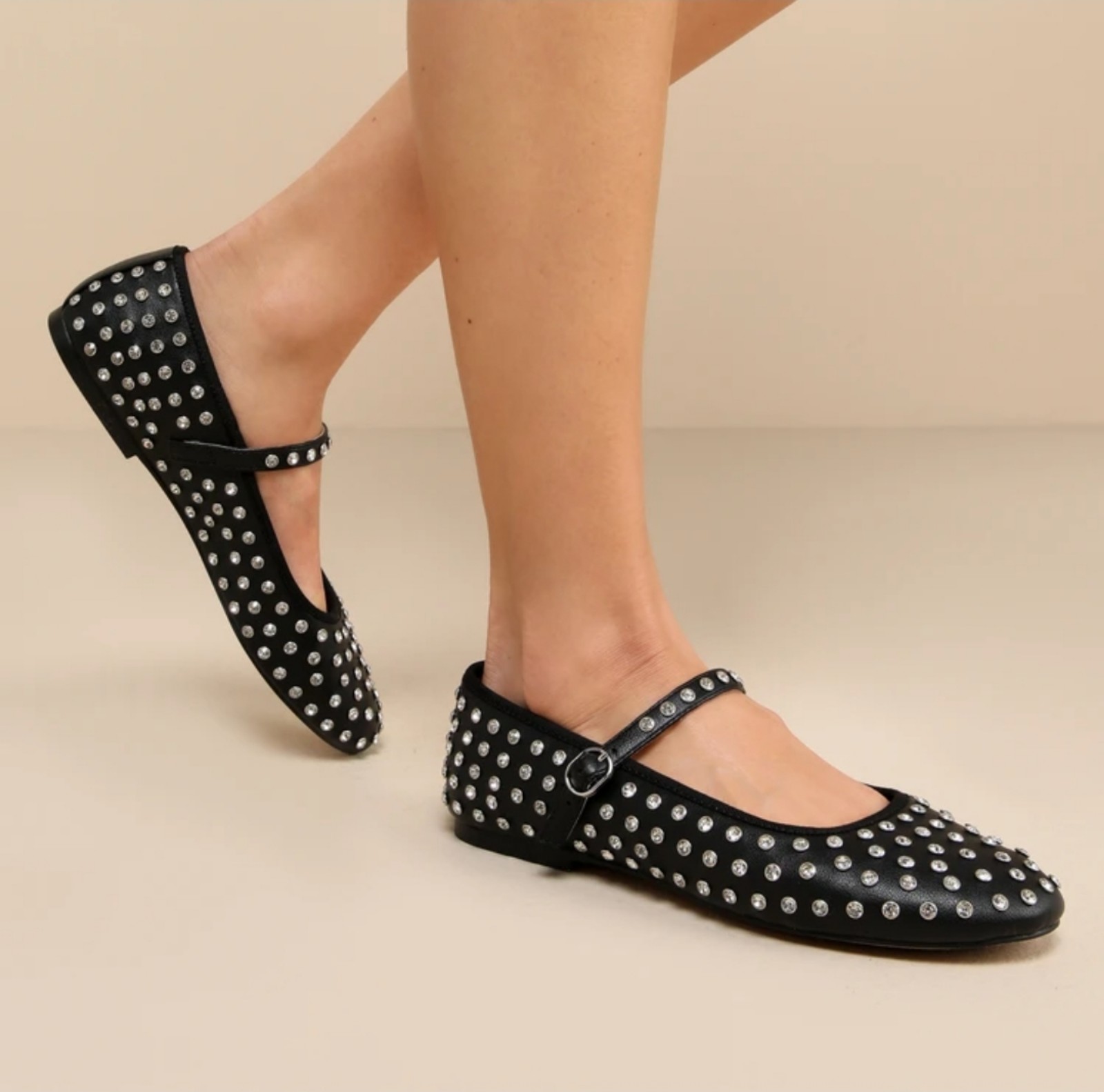 NWOT Steve Madden Vinetta Rhinestone Buckle Ballet Flats. Size 9