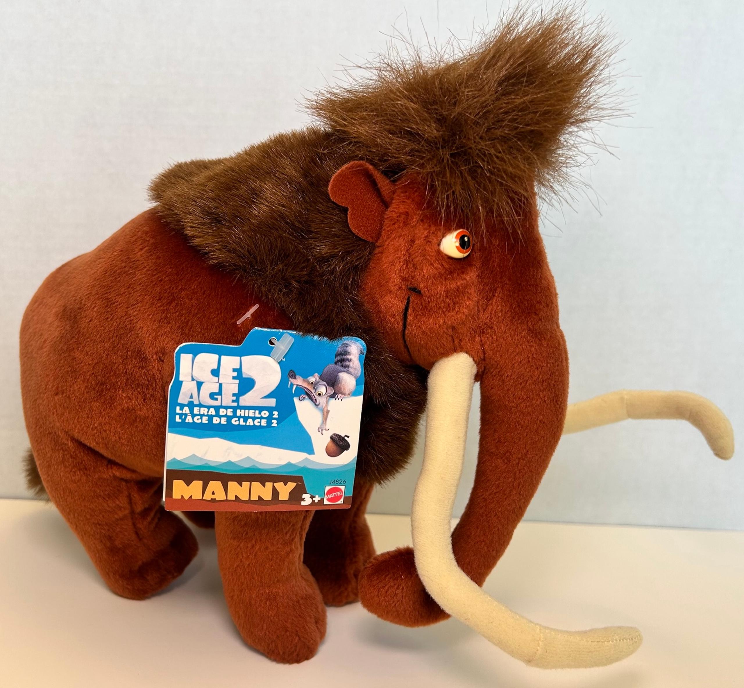 Ice Age Manny Wooly Mammoth  Plush 2005 Stuffed Animal 10" Mattel