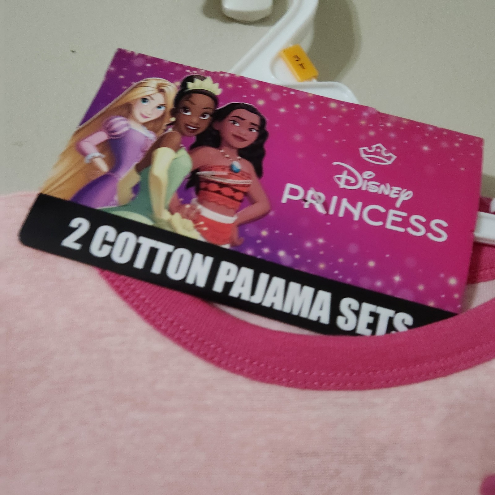 PajamasDisney Princess 2 pack cotton Pink Pajama Set new with tag 3T - detail