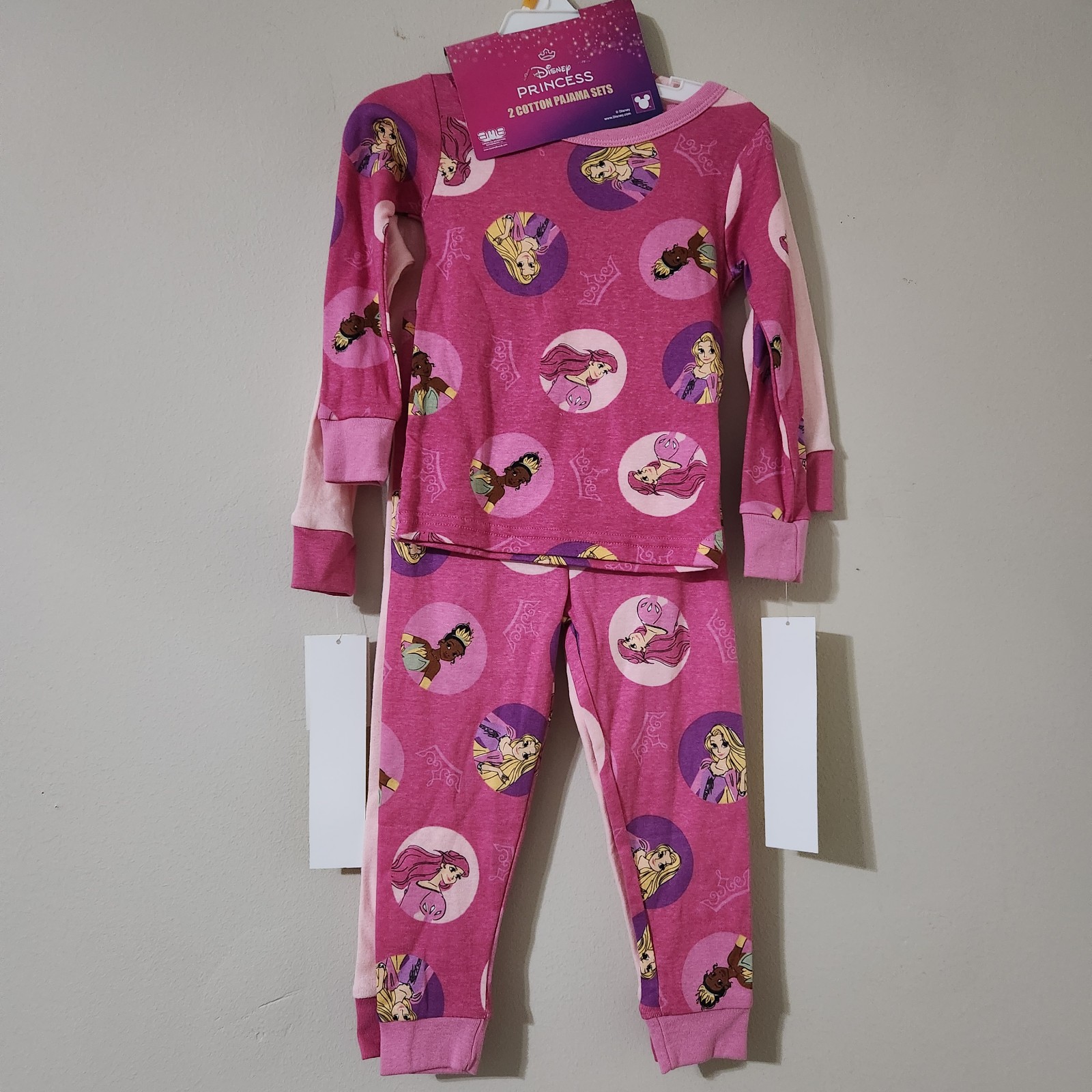 PajamasDisney Princess 2 pack cotton Pink Pajama Set new with tag 3T - detail