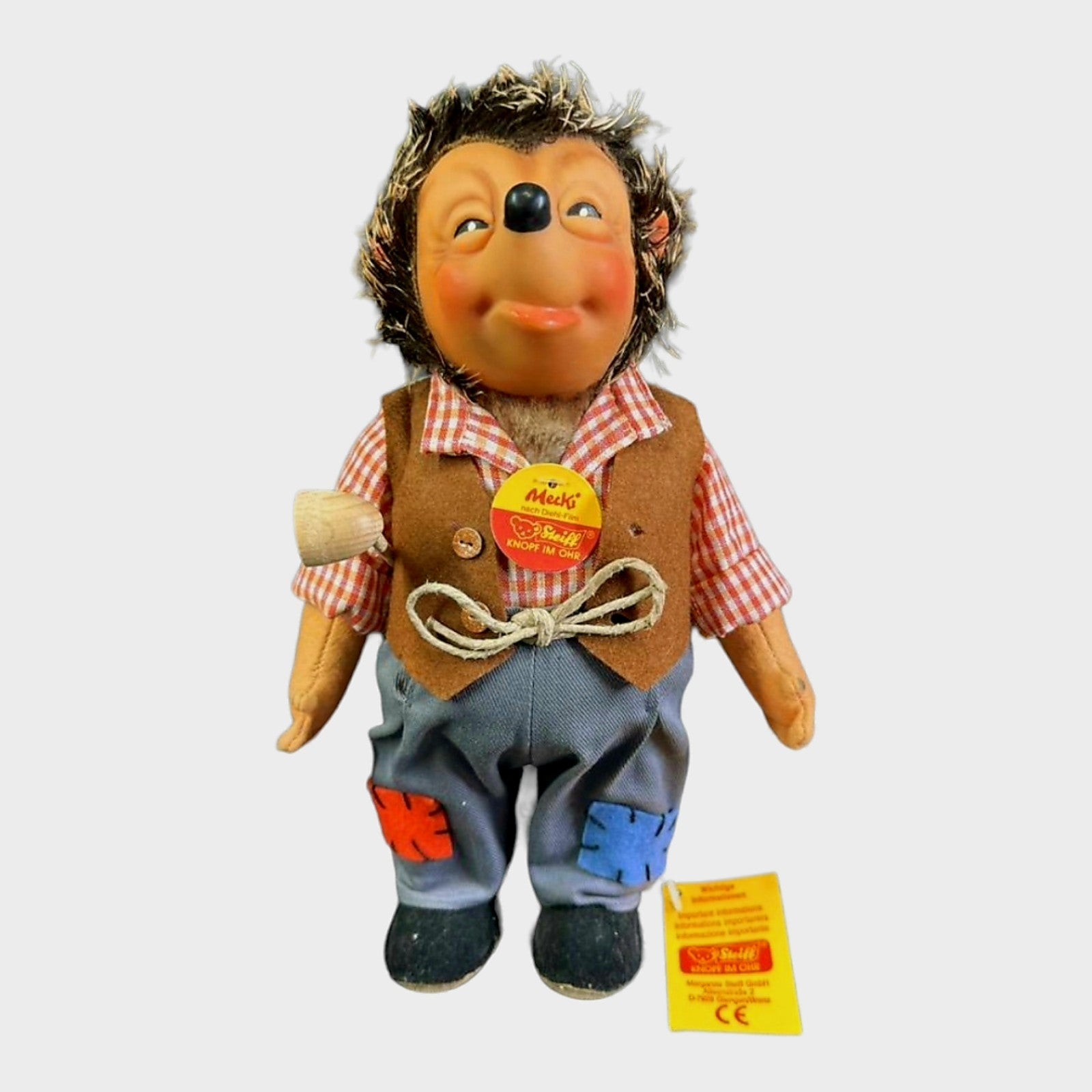 Vintage *German 1950s Steiff 'HEDGEHOG - MECKI' (Mint w/ Tags)
