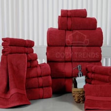 18 Pc Cotton Towel Set 600 GSM- RED