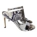 STUART WEITZMAN Python Embossed Leather Open Toe Stiletto Heels Size 9M