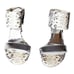 STUART WEITZMAN Python Embossed Leather Open Toe Stiletto Heels Size 9M