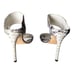 STUART WEITZMAN Python Embossed Leather Open Toe Stiletto Heels Size 9M