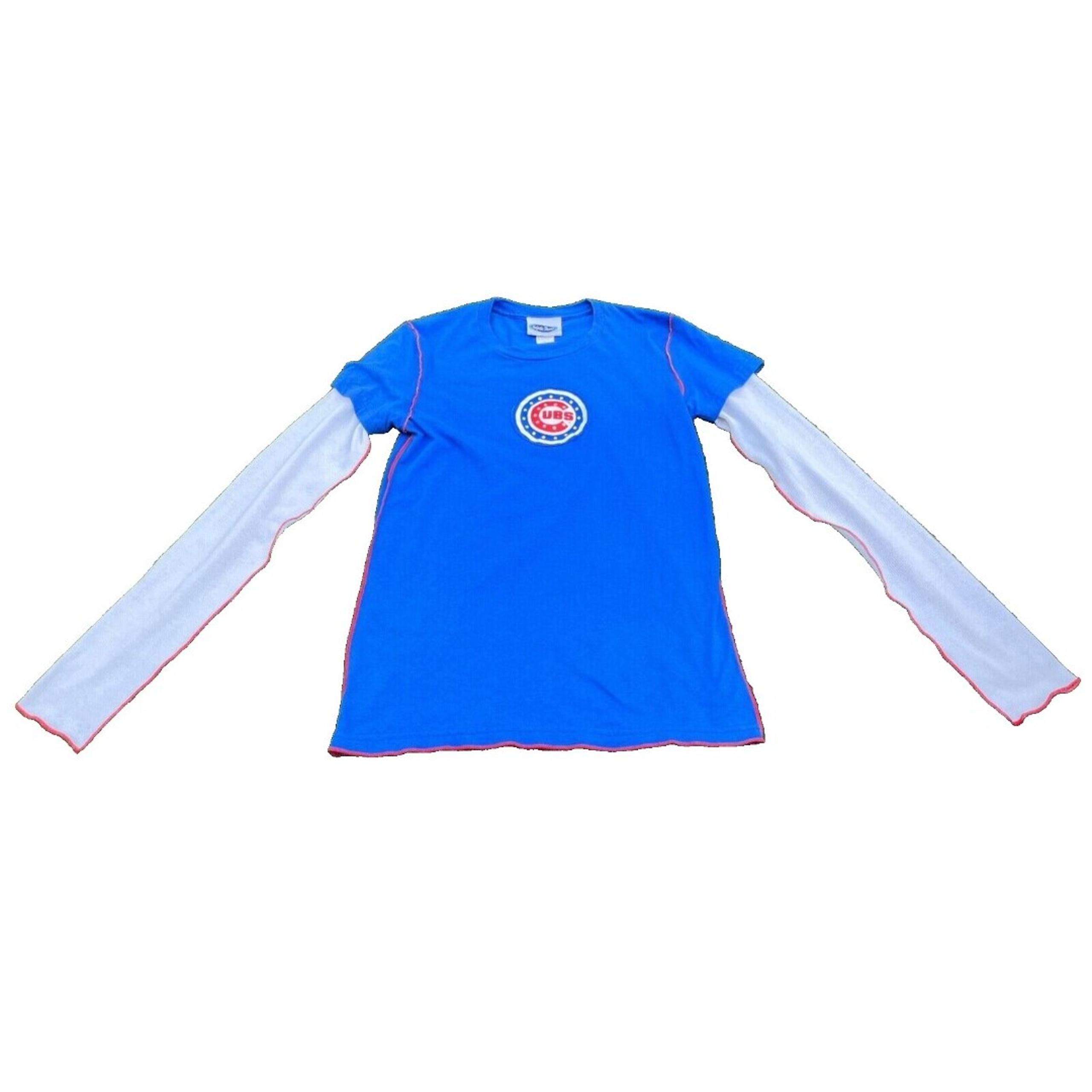 Majestic Threads Women's Cubs Thermal Long Sleeve Top Rhinestone  size L