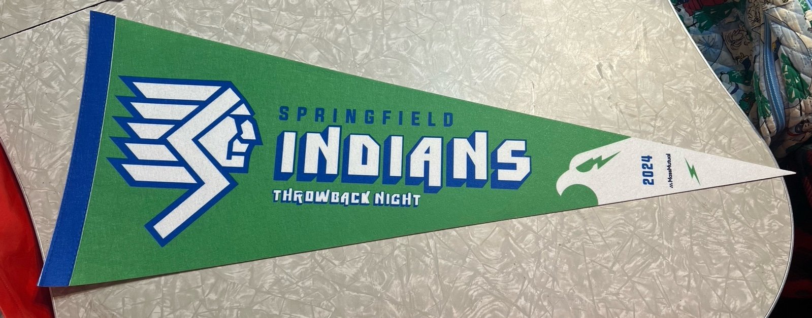 Springfield Indians Pennant-Springfield Thunderbirds Throwback Night