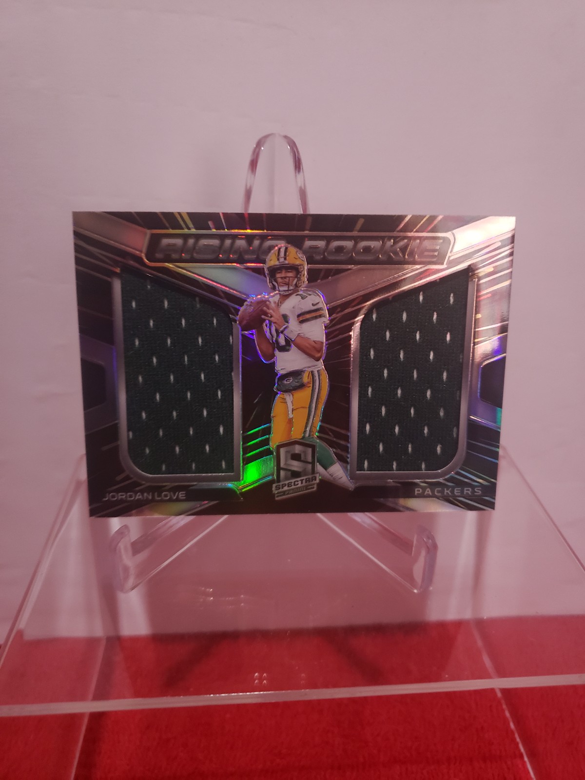 2020 Spectra Jordan Love Rookie Rising Memobrelia Card