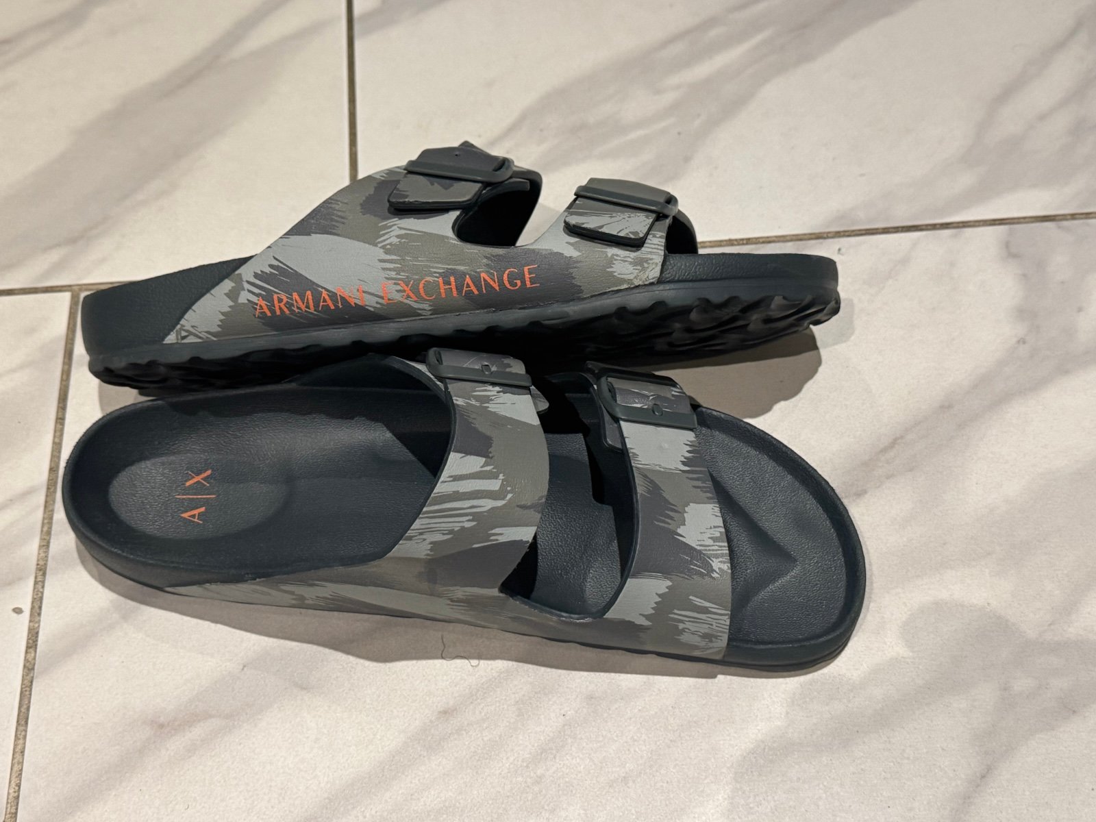A|X Armani Exchange mens Buckle Pool Slide Sandal Slide Sandal