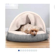 Faux Sheepskin Snuggery Memory Top Foam Pet Bed (Burrow Style)