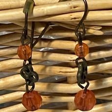 Vintage Antique Sterling Silver Carnelian Earrings