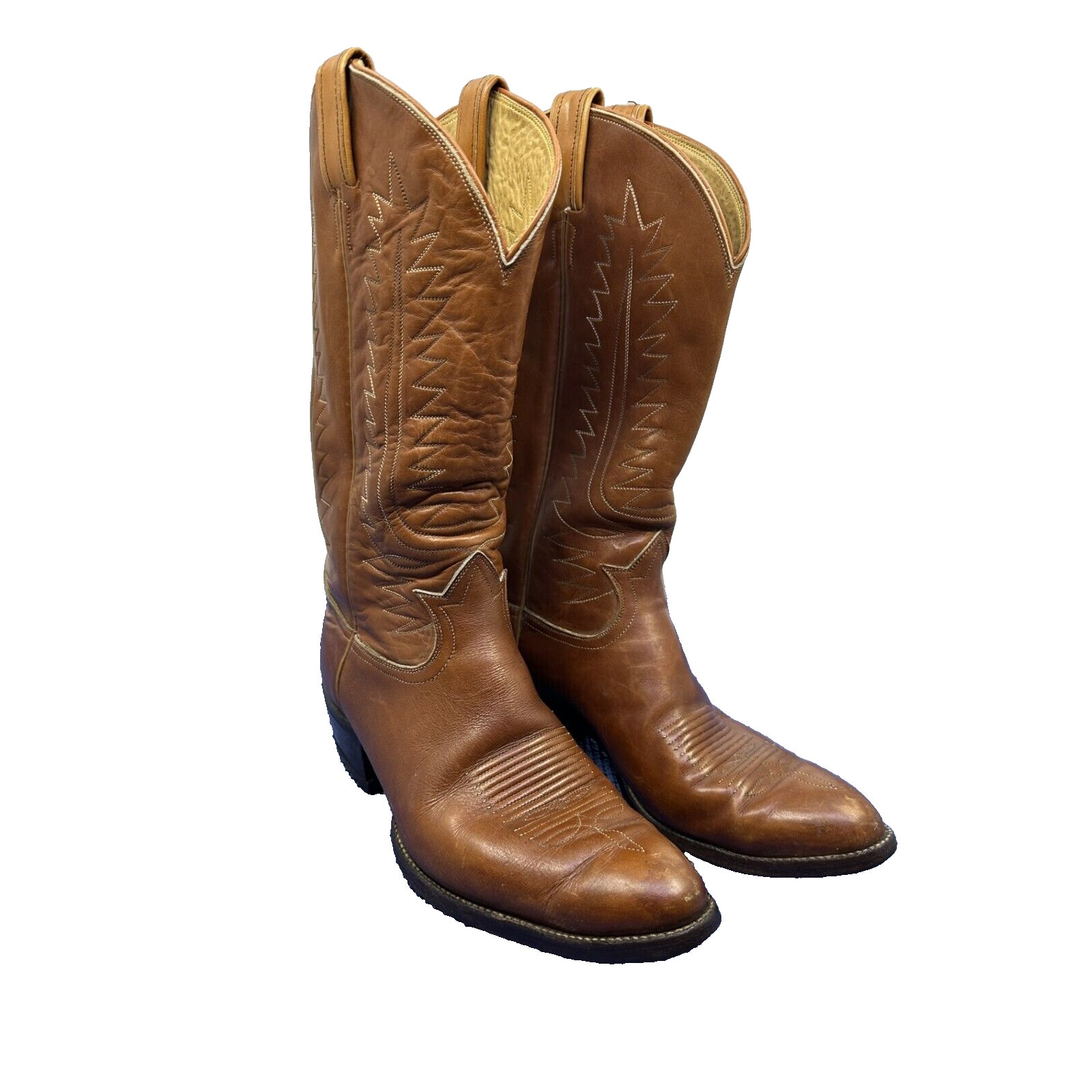 Tony Lama Leather Western Cowboy Brown Boots Size 9 D Style 8923 Reg No. 270803H