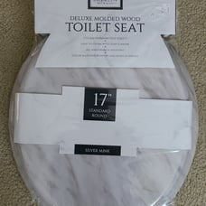 Marble design Toilet Seat New Luxury silver mink 17 in
