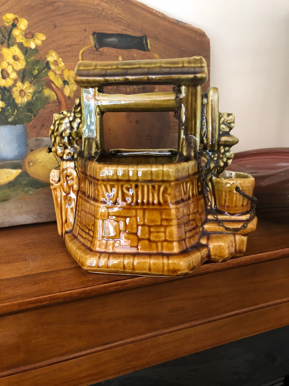 Pair Of Vintage McCoy Wishing Wells
